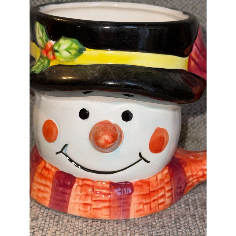 Royal Norfolk Ceramic Snowman Christmas Holiday Mug Vintage NO FLAWS